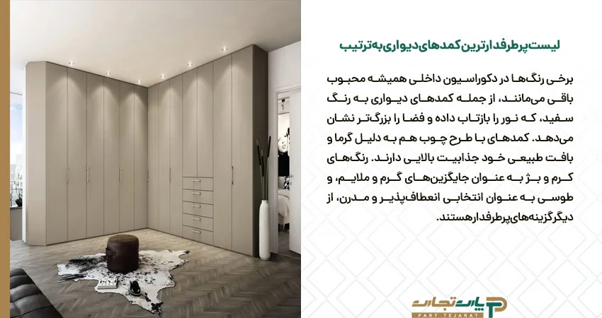 لیست پرطرفدارترین کمدهای دیواری به ترتیب