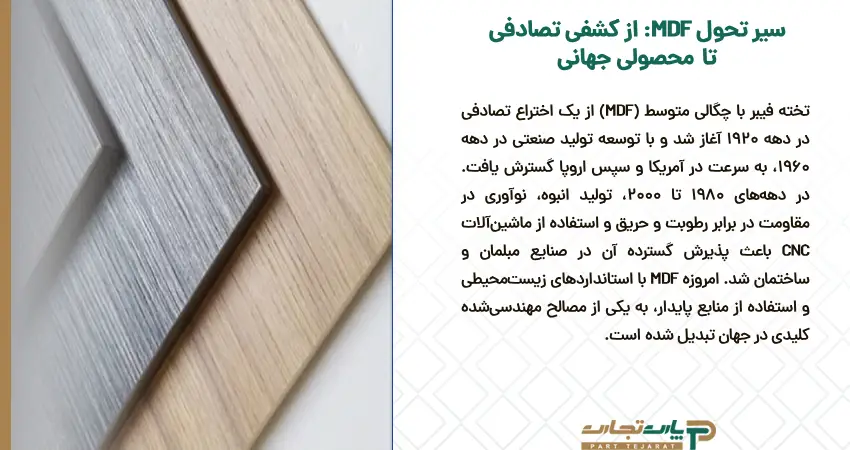 سیر تحول MDF: از کشفی تصادفی تا محصولی جهانی